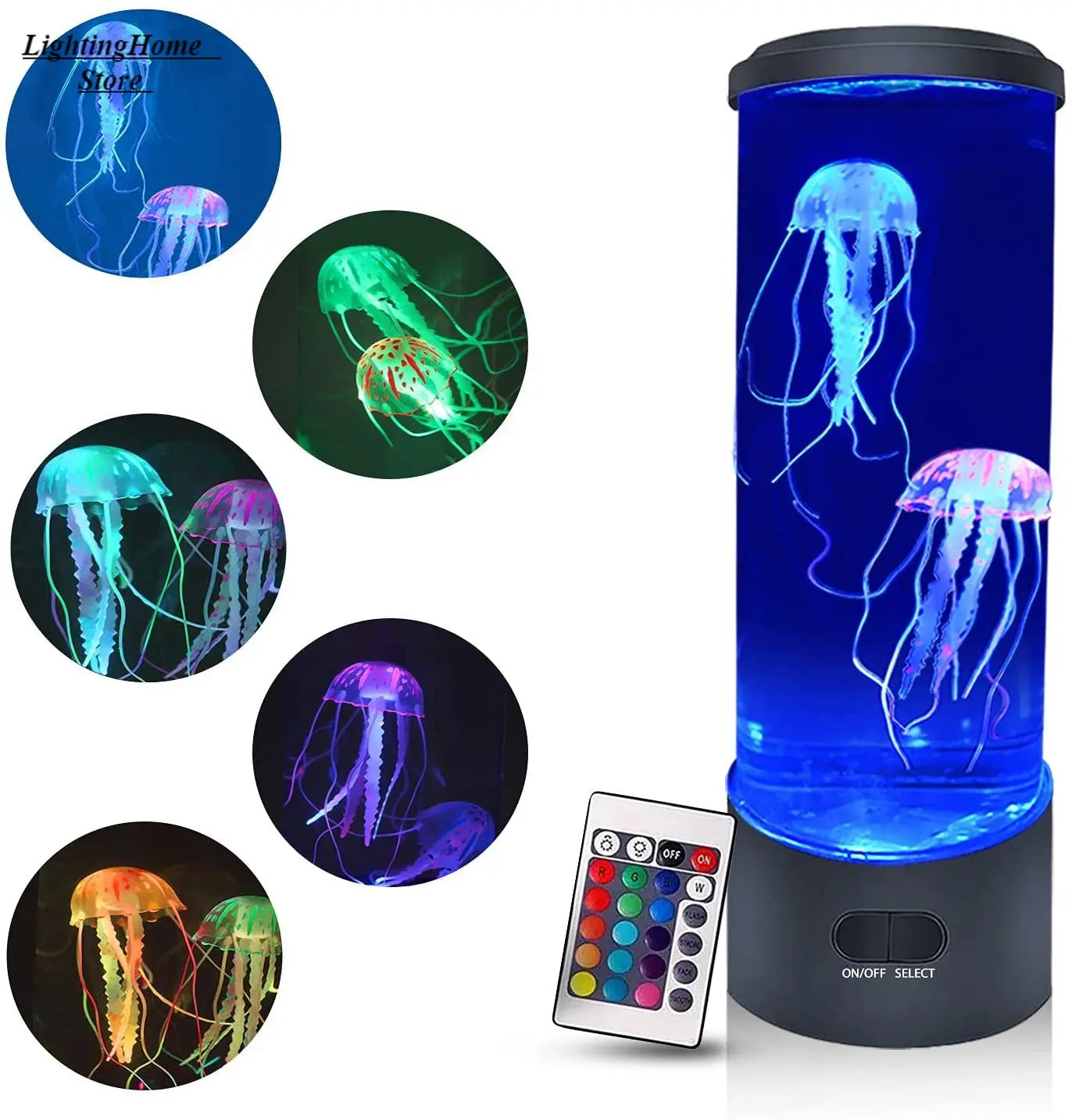 Jellyfish Lamp Color Changing Remote Control  Aquarium Tank