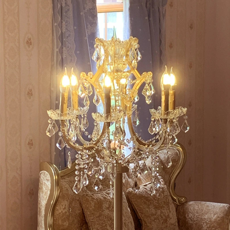 Luxury Crystal Floor Lamp Living Room Bedroom Bedside Lamp