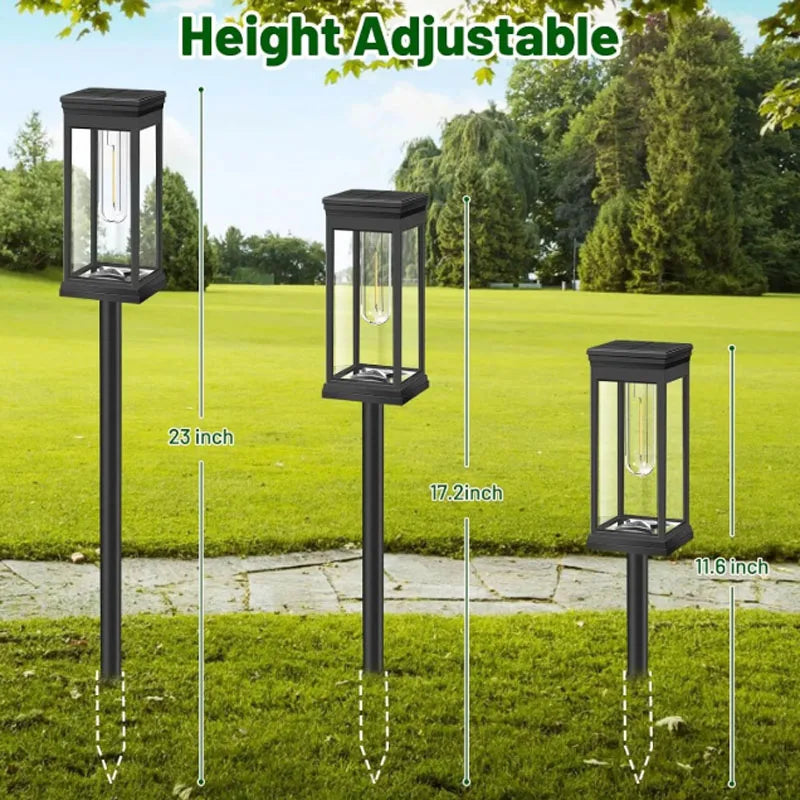 6Pack Retro Solar Pathway Lights Outdoor Waterproof Lighting
