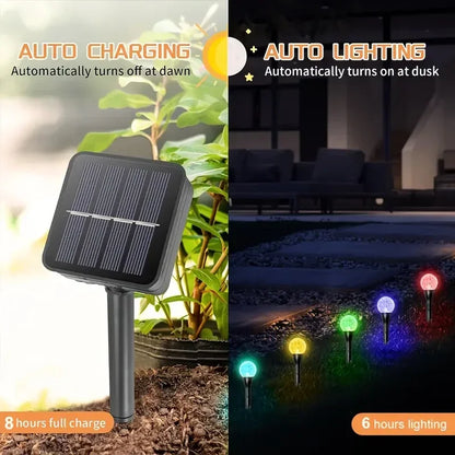 Leds Solar Garden Crystal Lights, Outdoor Lawn Lights