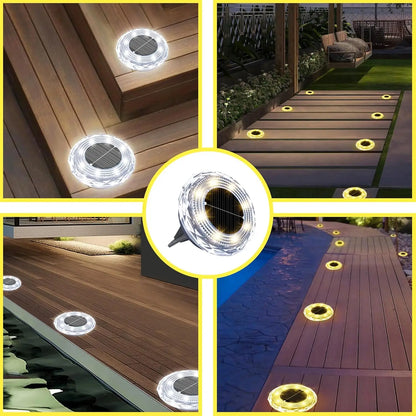 Solar Lights Outdoor Waterproof 8 LED Solar Ground Light
