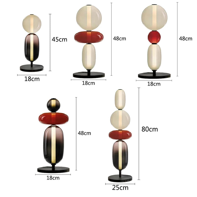 Italian Creative Colored Glass Designer LED Floor Light