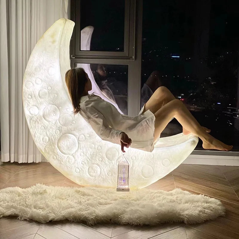 Moon Lamp Floor Lamp Lounge Chair Creative Romantic Design
