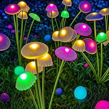1pc Solar Mushroom Lights Dual Mode LED Waterproof Outdoor