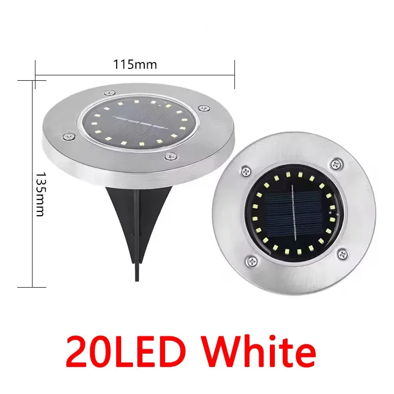 Solar Lights Outdoor 8/20LEDs Disk Underground Lamp Spotlight