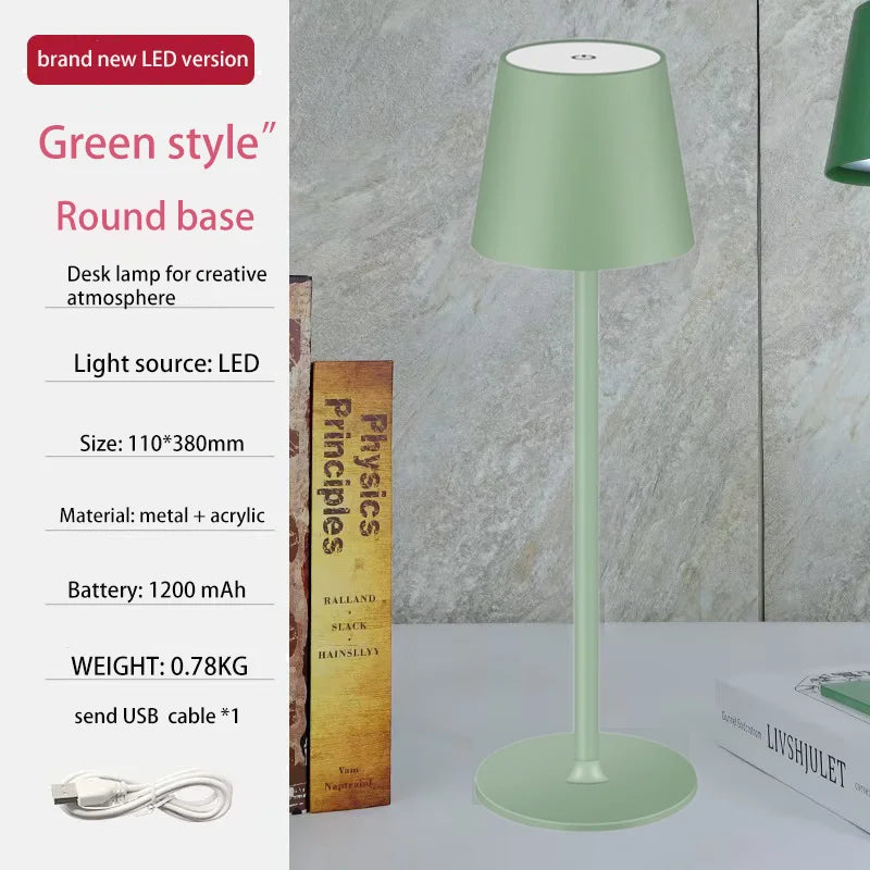 LED Table Lamp Rechargeable Touch 3 Colors Desk Lamp