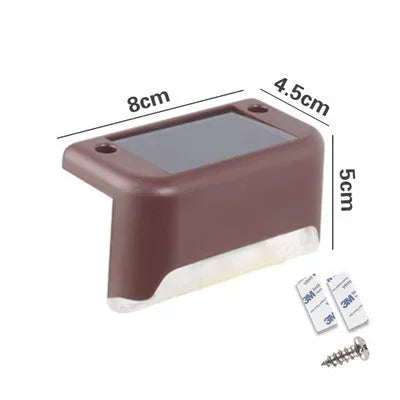 Warm White LED Solar Step Lamp Path Stair Outdoor Garden Lights