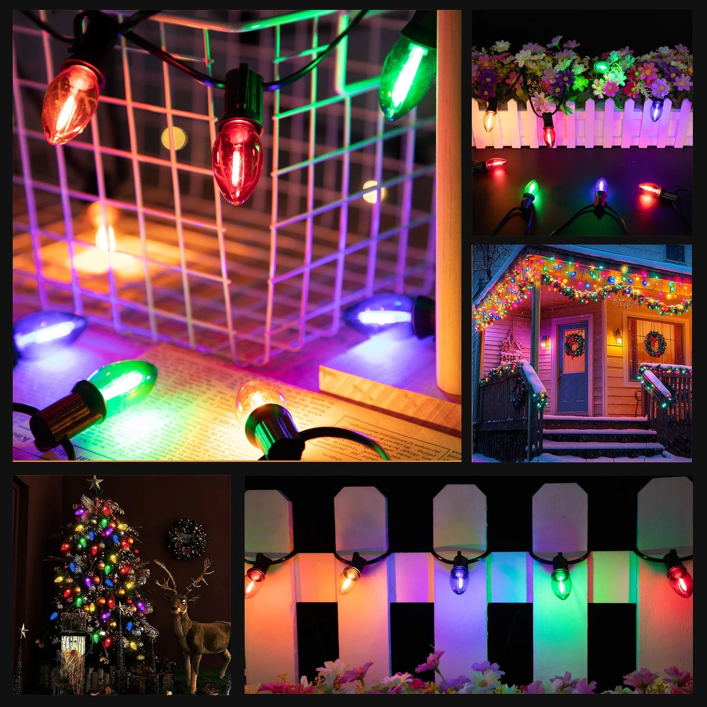 RGB C7 String Light 220V EU 110V US Outdoor Led Lights
