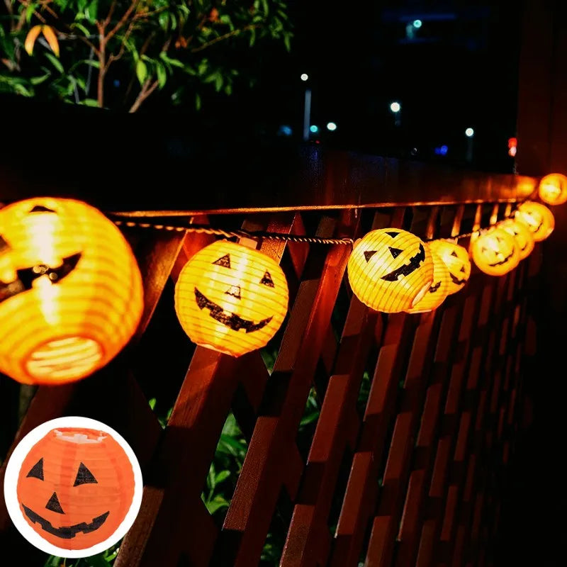 Halloween Pumpkin Lantern Solar String Lights Outdoor