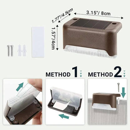 LED Solar Step Lamp Path Stair Outdoor Garden Lights