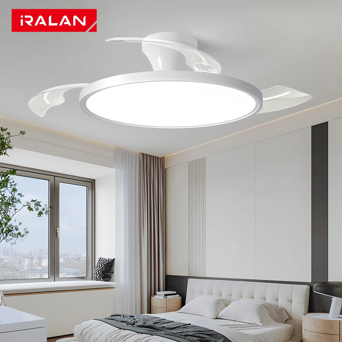 Modern Invisible Ceiling Fan with LED Light DC motor