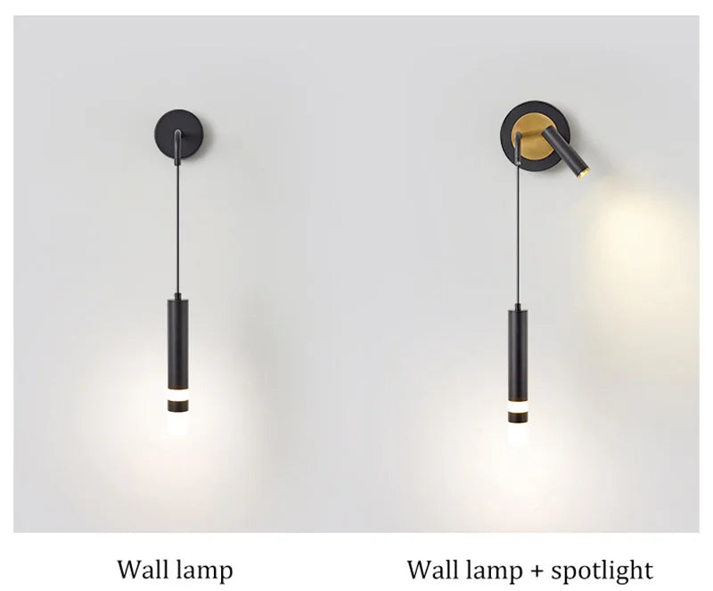 LED Wall Lamp Nordic Double Head Adjustable Wall Lights