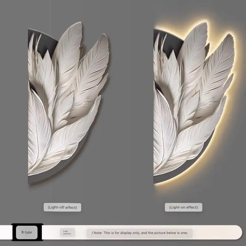 Family Entrance Feather Mural Lamp Modern Lamp