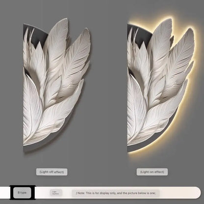 Family Entrance Feather Mural Lamp Modern Lamp