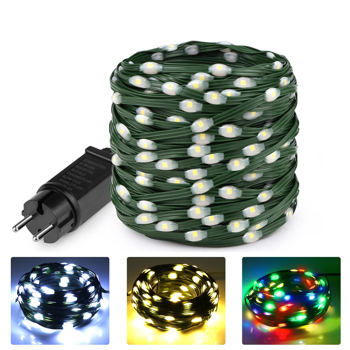 24V LED Christmas lights Green Wire Leather Fairy Lights String