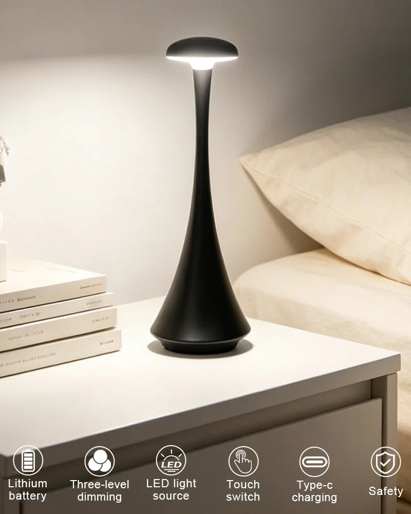 New Mushroom Table Lamp Rechargeable Wireless Touch Lamp