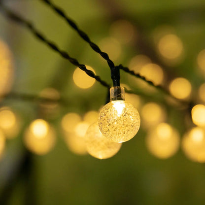 Solar String Lights Outdoor 200 Led Crystal Globe Lights