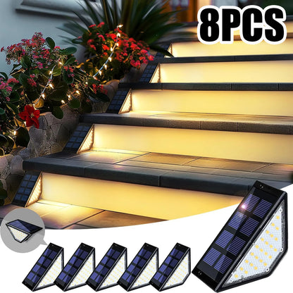 Solar Lights for Outdoors Stair Lamps Warm White LED Step Light