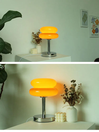 Macaron Glass Table Lamp Trichromatic Dimming Living Room