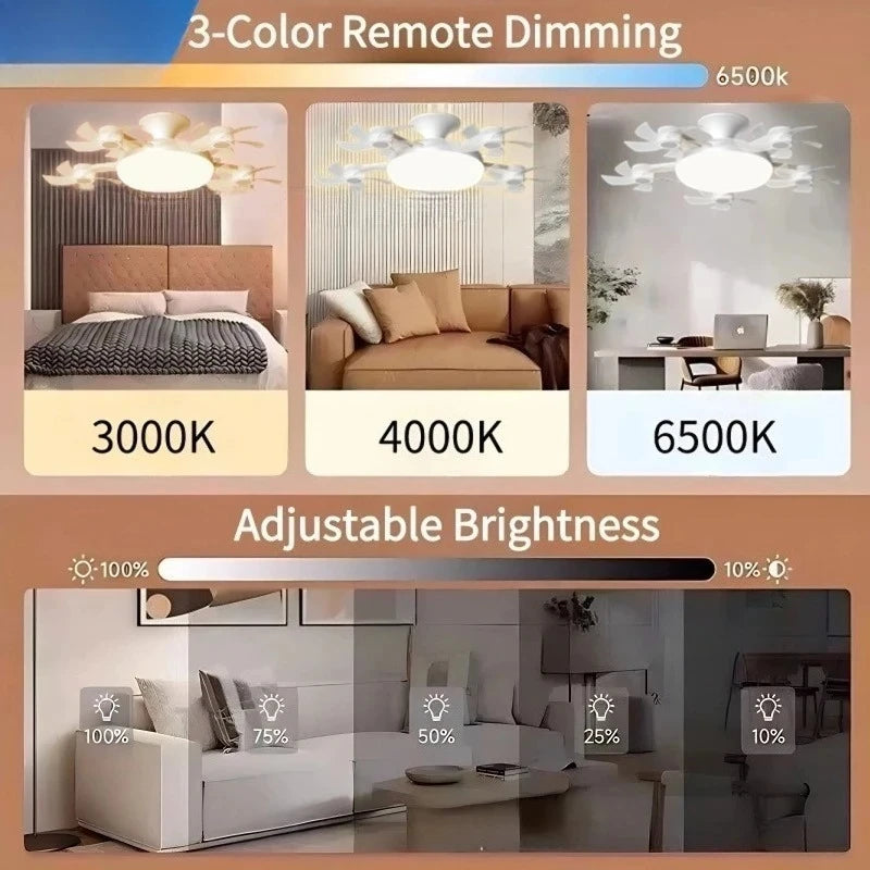Drone Design Silent Ceiling Fan Light E27 Base Remote Controlled