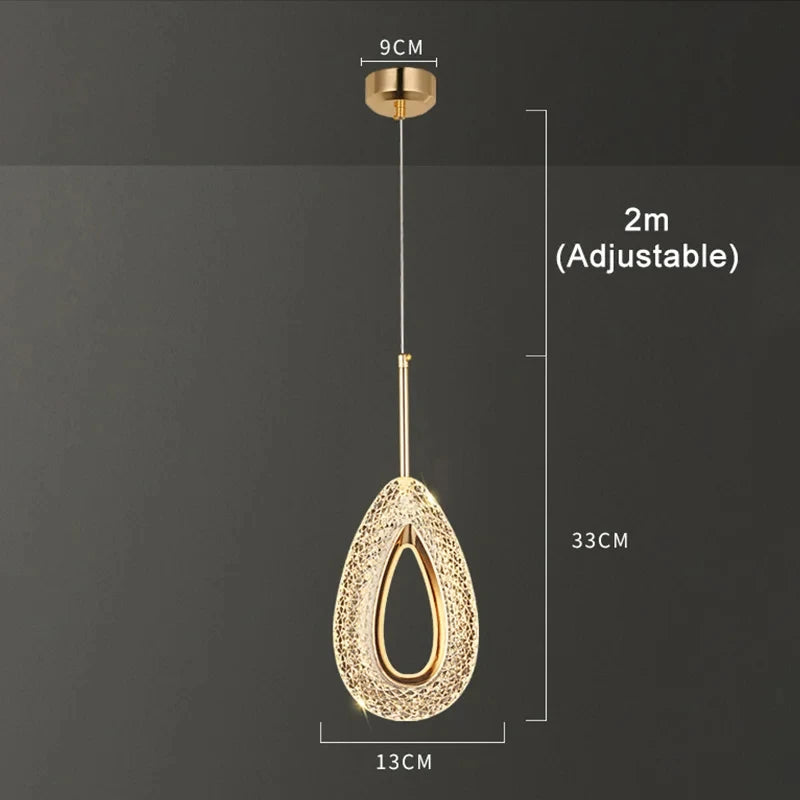 Modern Crystal LED Pendant Lamps Indoor Lighting For Home Decor