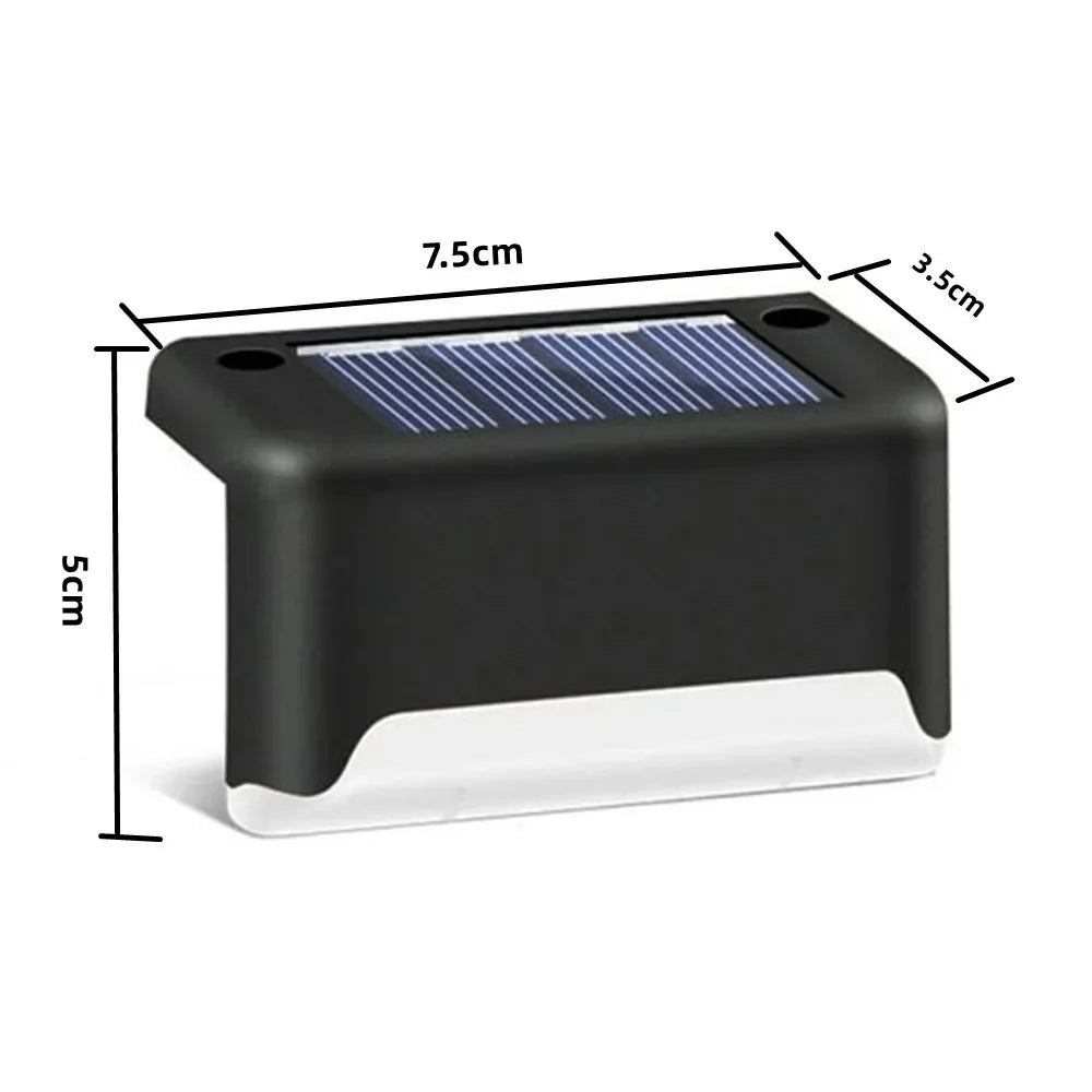 Warm White LED Solar Step Lamp Path Stair Outdoor Garden Lights