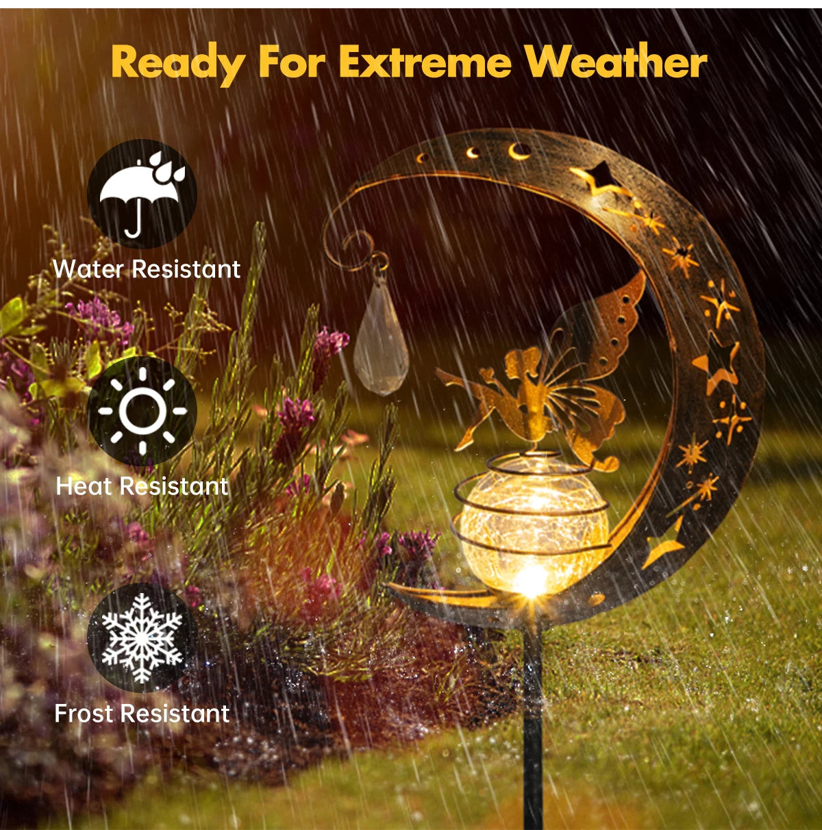 Moon Fairy Solar Lights Outdoor Garden Decorations