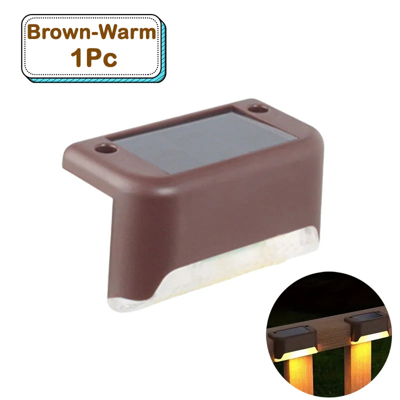 Outdoor Solar Step Lights Warm White LED Waterproof Stair Path Lighting