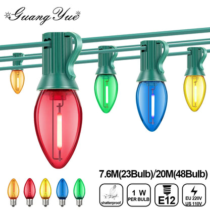 RGB C7 String Light 220V EU 110V US Outdoor Led Lights