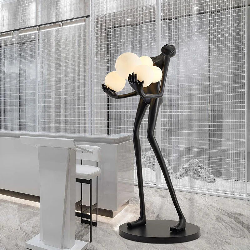 Nordic Humanoid Floor Lamp Sculpture Design Exhibition Lamp