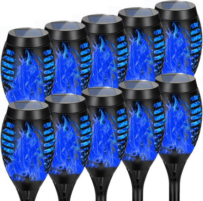 Solar Garden Flame Lights Flickering Flame Lamp Outdoor Lawn Light