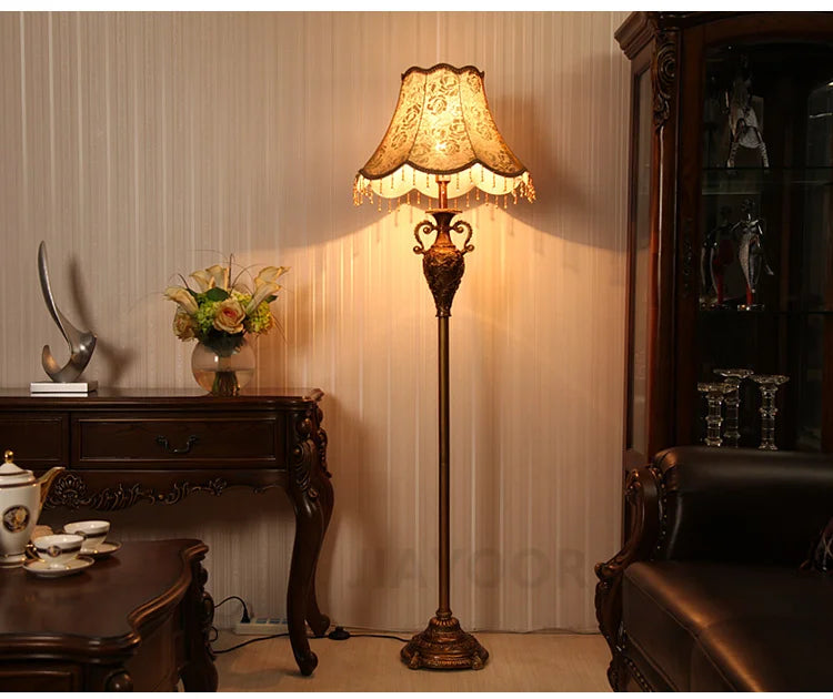 European Luxury Floor Lamp Retro Home Living Room Lamp