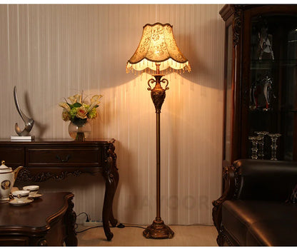 European Luxury Floor Lamp Retro Home Living Room Lamp