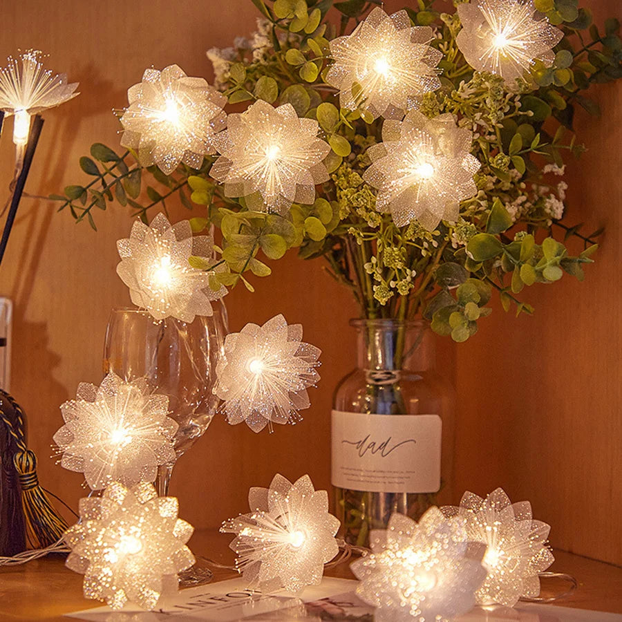 LED Fiber Optic Fairy Light Battery Powered Garland Lights