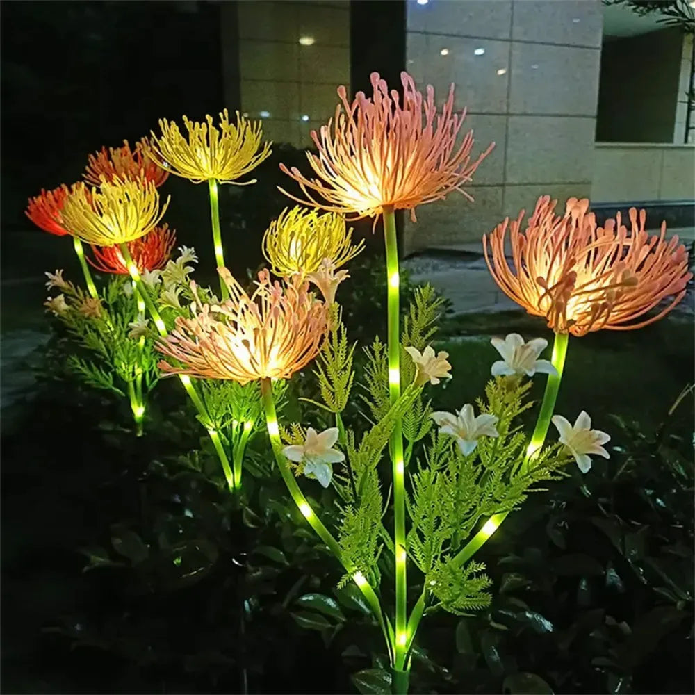 Solar Artificial Flower Stake Lights Outdoor Waterproof Garden Decor Lights