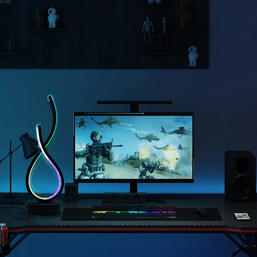 Modern LED Desk Lamp with USB Power Adjustable Lighting