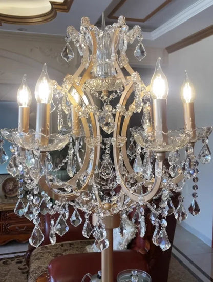 Luxury Crystal Floor Lamp Living Room Bedroom Bedside Lamp