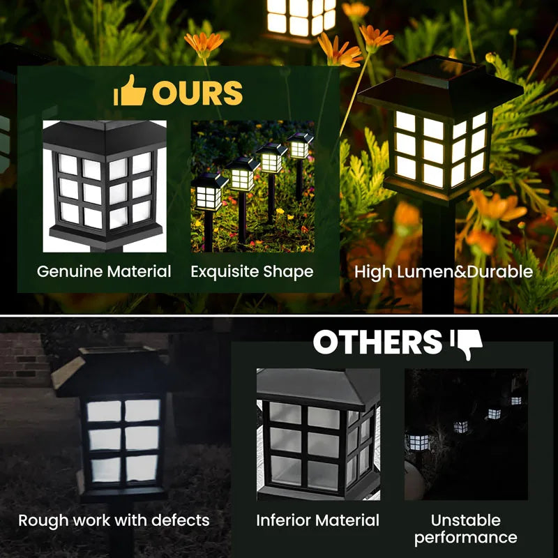 8 Pack Solar Pathway Garden Lights Outdoor Waterproof