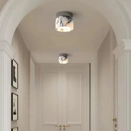 Nordic Lamp Marble Cylinder Natural Stone LED Ceiling Lamp