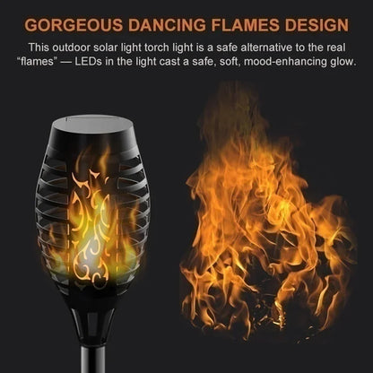 Solar Flame Torch Lights Flickering Light Waterproof Lamps