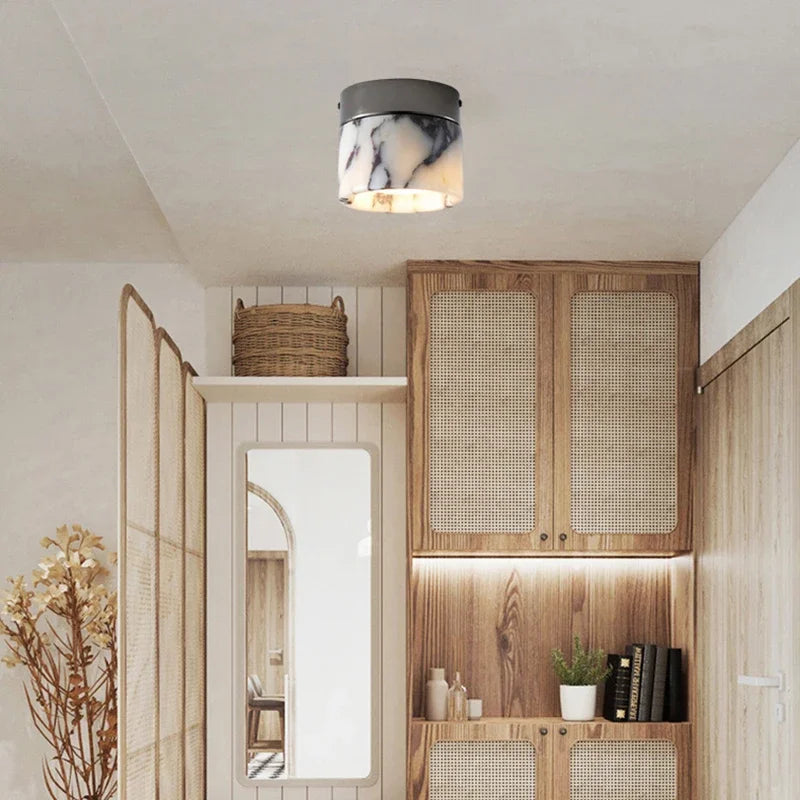 Nordic Lamp Marble Cylinder Natural Stone LED Ceiling Lamp