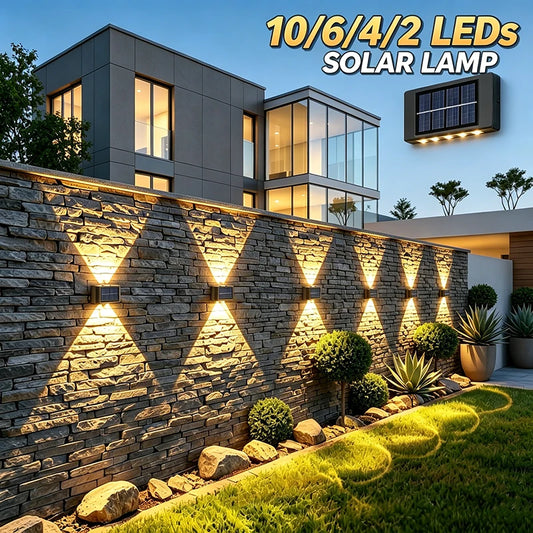 LED Solar Lamp Up and Down Illuminated Solar Wall Light