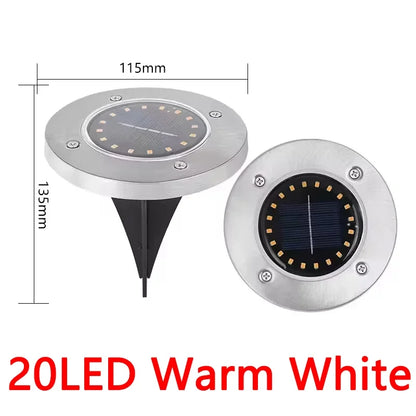 Solar Lights Outdoor 8/20LEDs Disk Underground Lamp Spotlight