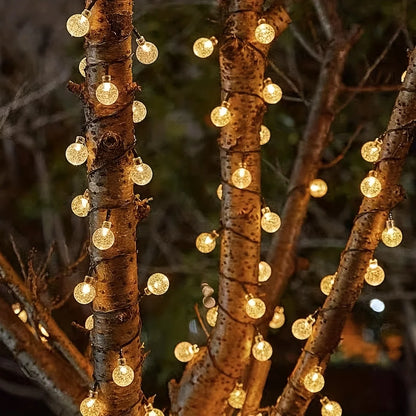 1 Pack 39FT IP65 Crystal Globe Solar String Lights 100 LED 8 Lighting