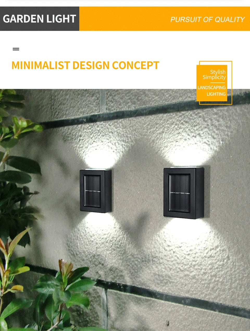 Solar Up and Down Spot Lights Outdoor Street Wall Light Lamp