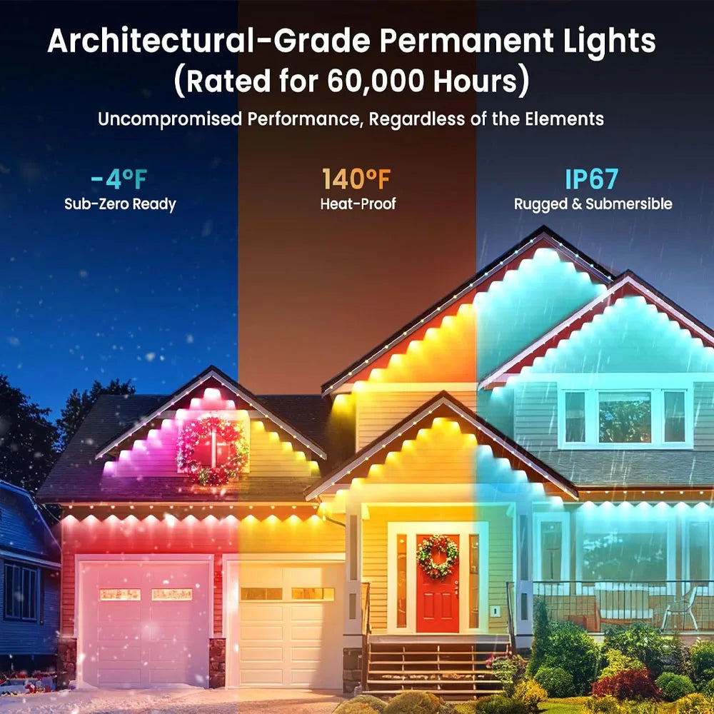 45M/60M/90M RGBIC Eaves Lights LED Permanent Outdoor Lights