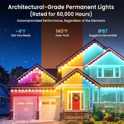 45M/60M/90M RGBIC Eaves Lights LED Permanent Outdoor Lights