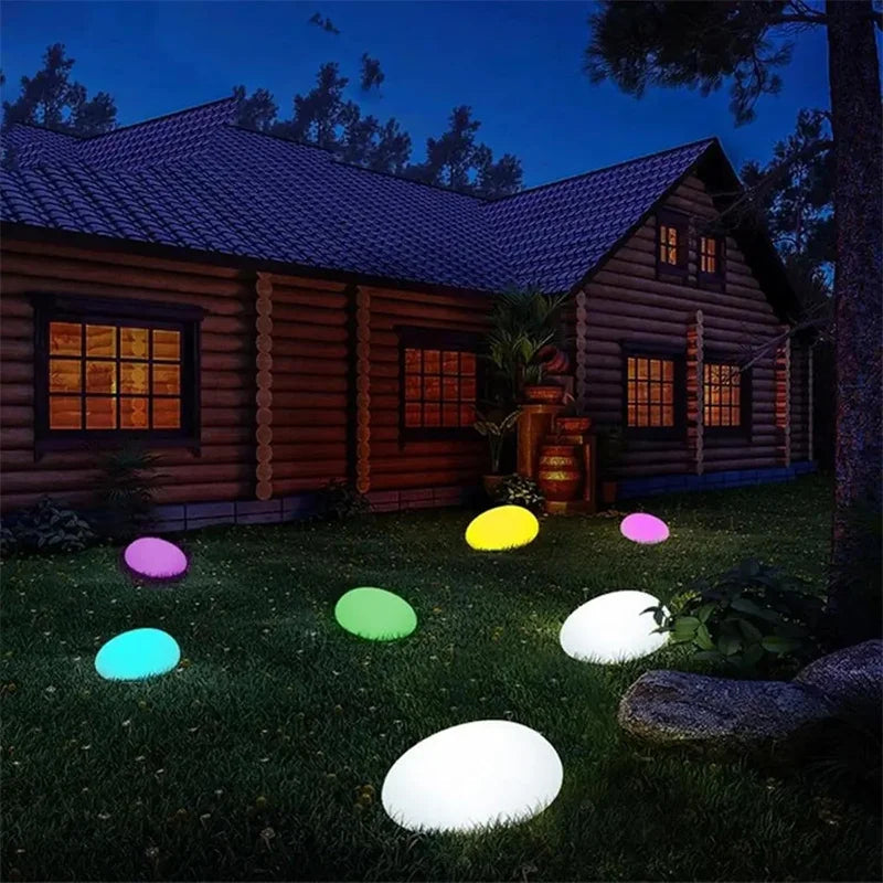 LED Solar Powered Goose Warm Stone Lights Outdoor Decorative