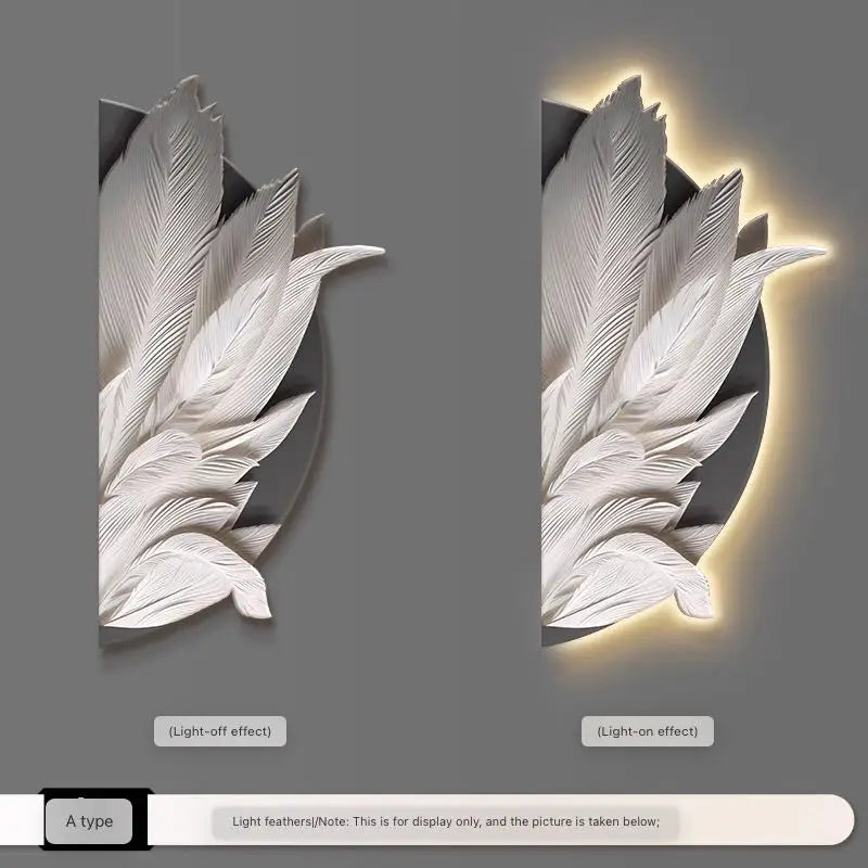 Family Entrance Feather Mural Lamp Modern Lamp