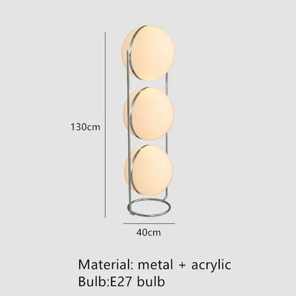 Garrault  Delord Floor Lamp Chrome Metal White Acrylic Ball
